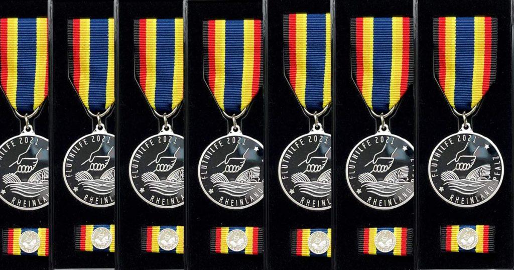 Die Fluthilfemedaillen des Landes Rheinland Pfalz